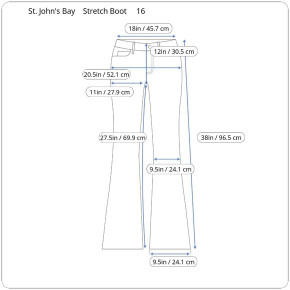 St. John’s Bay Women’s Stretch Book Cut 5 Pocket Blue Jeans Size 16 - Picture 9 of 9